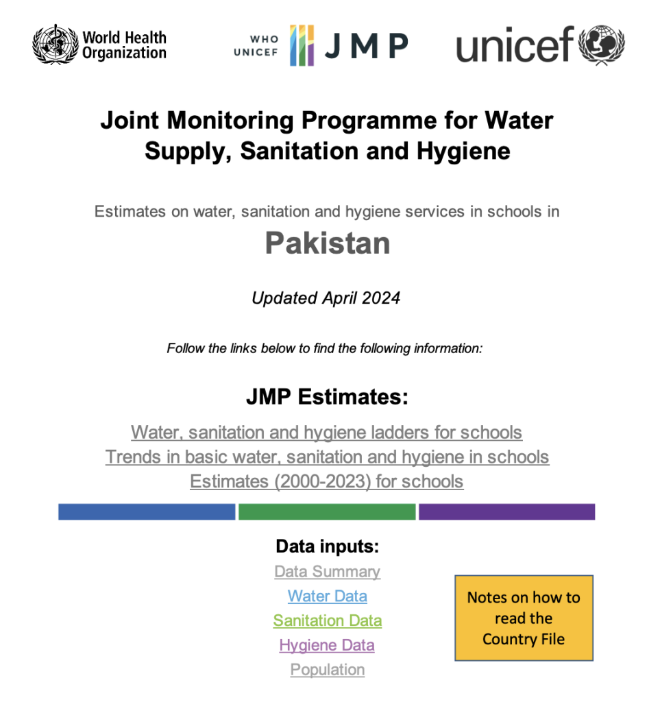 Estimates on water, sanitation and hygiene services in schools in Pakistan – Updated April 2024